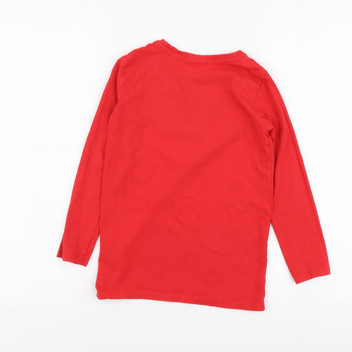 Dunnes Stores Boys Red Cotton Basic T-Shirt Size 7-8 Years Round Neck
