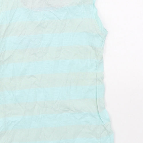 Kanz Girls Blue Cotton Basic Tank Size 4 Years Round Neck Pullover