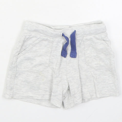 F&F Boys Grey Cotton Cropped Trousers Size 12-18 Months Tie