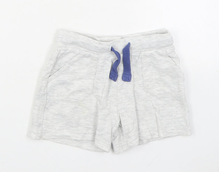 F&F Boys Grey Cotton Cropped Trousers Size 12-18 Months Tie