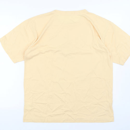 In Style Womens Beige Polyester Basic T-Shirt Size L Round Neck