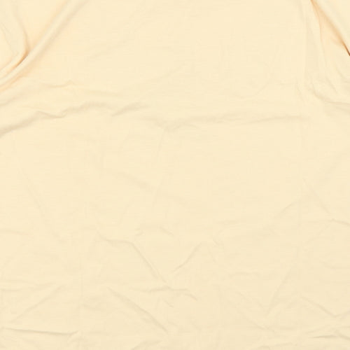 In Style Womens Beige Polyester Basic T-Shirt Size L Round Neck