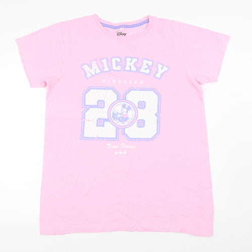 Primark Womens Pink Solid Cotton Top Nightshirt Size M