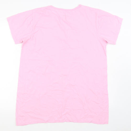Primark Womens Pink Solid Cotton Top Nightshirt Size M