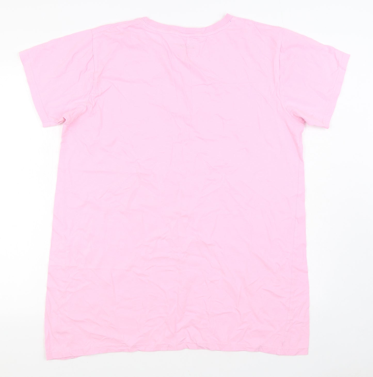 Primark Womens Pink Solid Cotton Top Nightshirt Size M