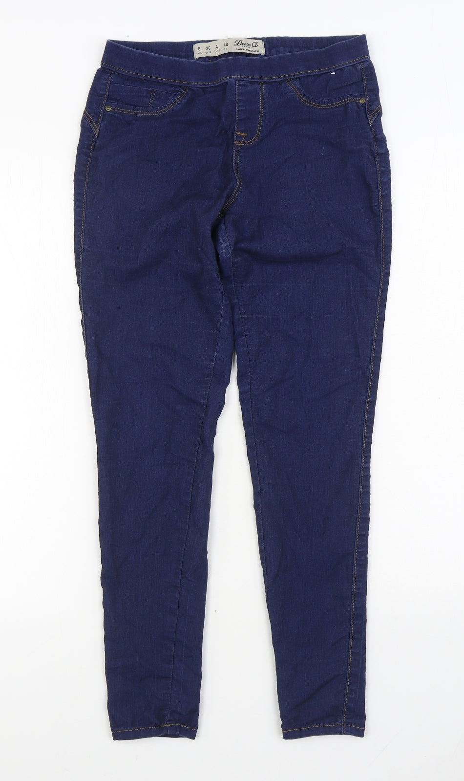 Denim & Co. Womens Blue Cotton Jegging Jeans Size 8 L28 in Regular