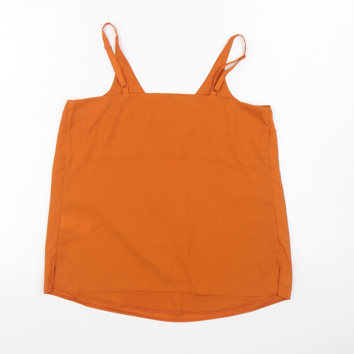 F&F Womens Orange Polyester Camisole Blouse Size 6 V-Neck