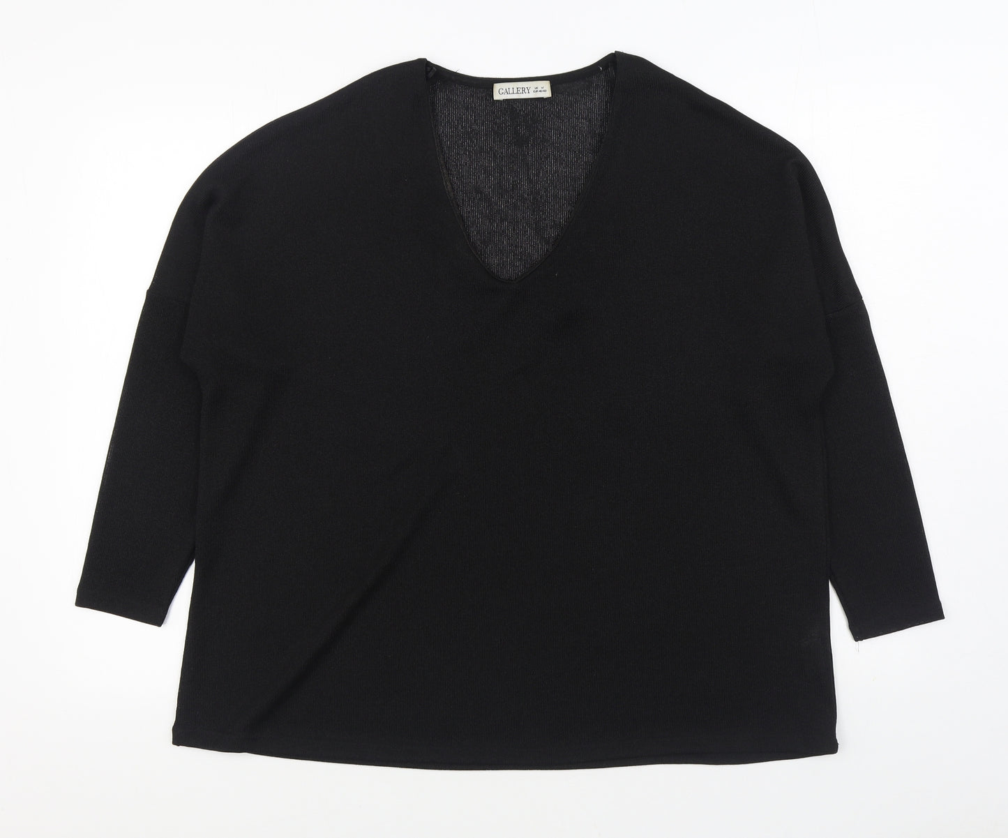 Gallery Womens Black Polyester Basic Blouse Size M Scoop Neck