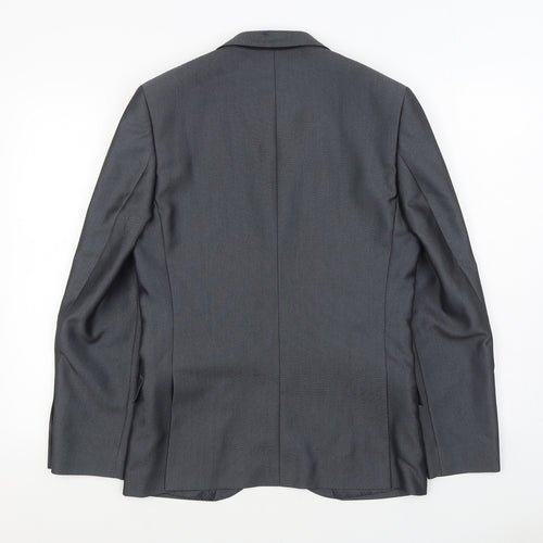 Ventuno 21 Mens Grey Polyester Jacket Suit Jacket Size 38