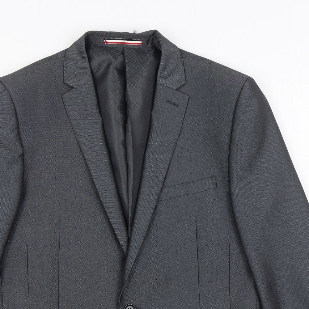 Ventuno 21 Mens Grey Polyester Jacket Suit Jacket Size 38