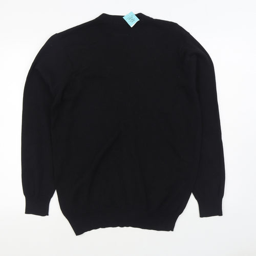 Matalan Mens Black V-Neck Cotton Cardigan Jumper Size M