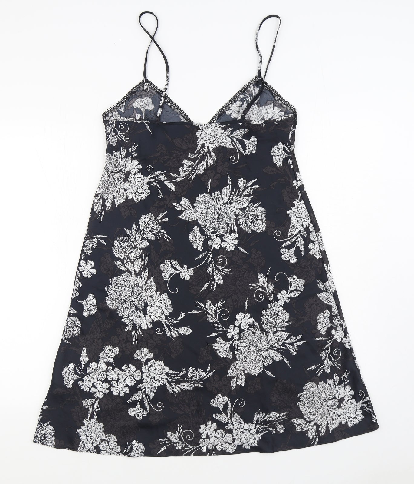 Marks and Spencer Womens Black Floral Polyester Cami Dress Size 10
