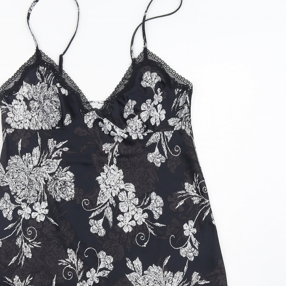 Marks and Spencer Womens Black Floral Polyester Cami Dress Size 10
