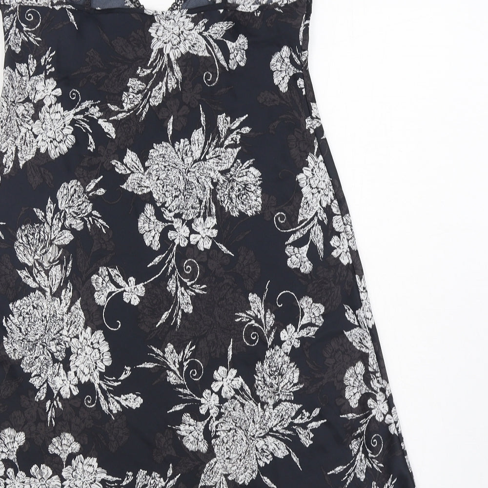 Marks and Spencer Womens Black Floral Polyester Cami Dress Size 10