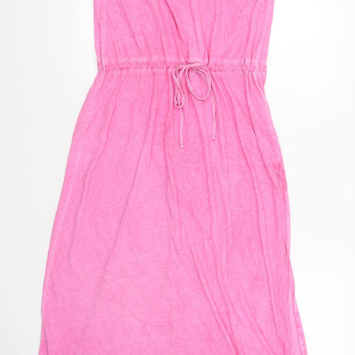 George Womens Pink 100% Cotton Maxi Size 12 Square Neck Pullover