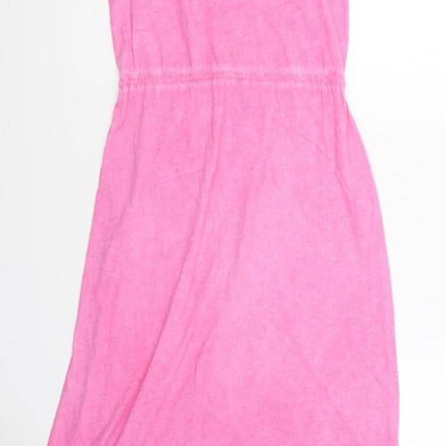 George Womens Pink 100% Cotton Maxi Size 12 Square Neck Pullover