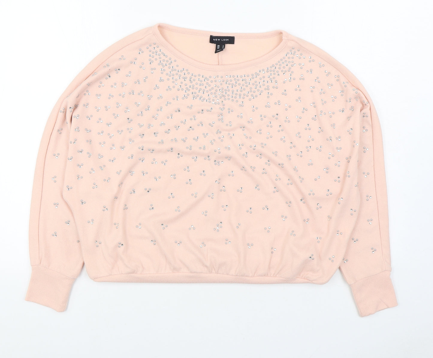 New Look Womens Pink Boat Neck Polyester Pullover Jumper Size S