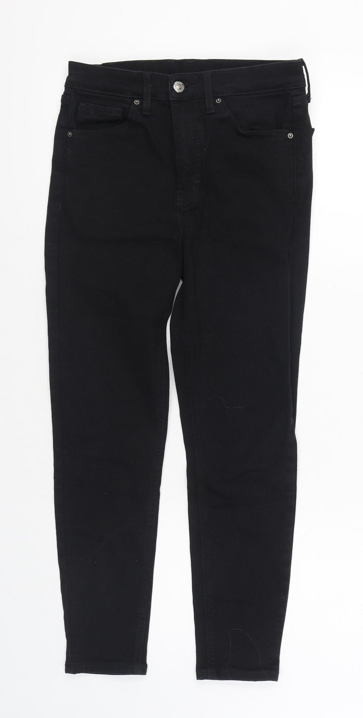 Topshop Mens Black Cotton Skinny Jeans Size 28 in L30 in Regular Zip