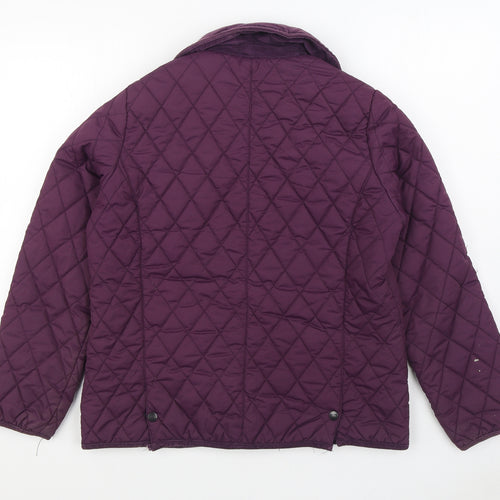 Country Estate Womens Purple Quilted Coat Size 12 Zip