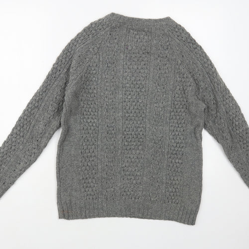 FOREVER 21 Womens Grey Crew Neck Acrylic Pullover Jumper Size S
