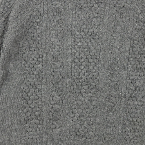 FOREVER 21 Womens Grey Crew Neck Acrylic Pullover Jumper Size S