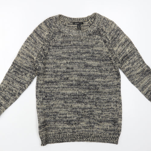 Mango Womens Grey Boat Neck Polyester Pullover Jumper Size S