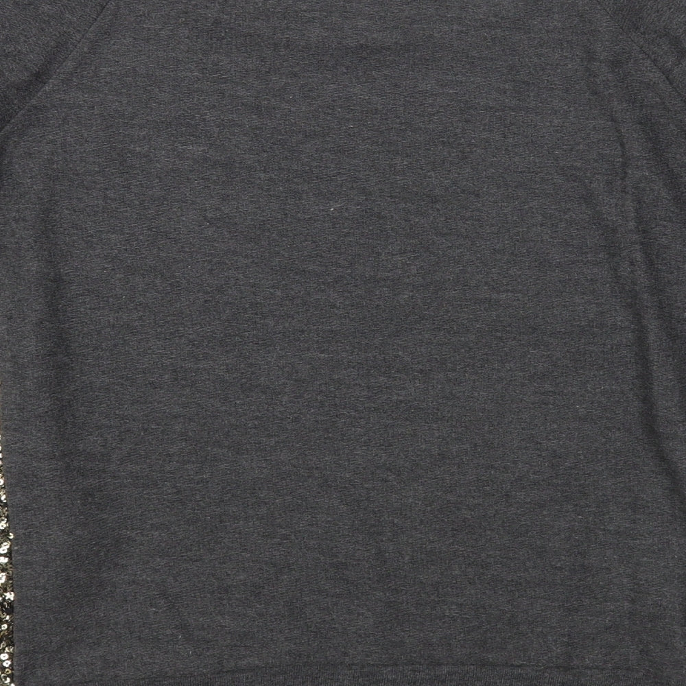 Only Womens Grey Scoop Neck Polyester Pullover Jumper Size XS
