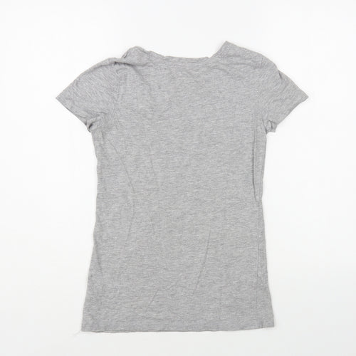 Dunnes Stores Womens Grey Cotton Basic T-Shirt Size 8 Boat Neck - Berlin
