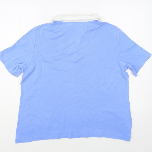 Gerry Weber Womens Blue Cotton Basic Polo Size L Collared