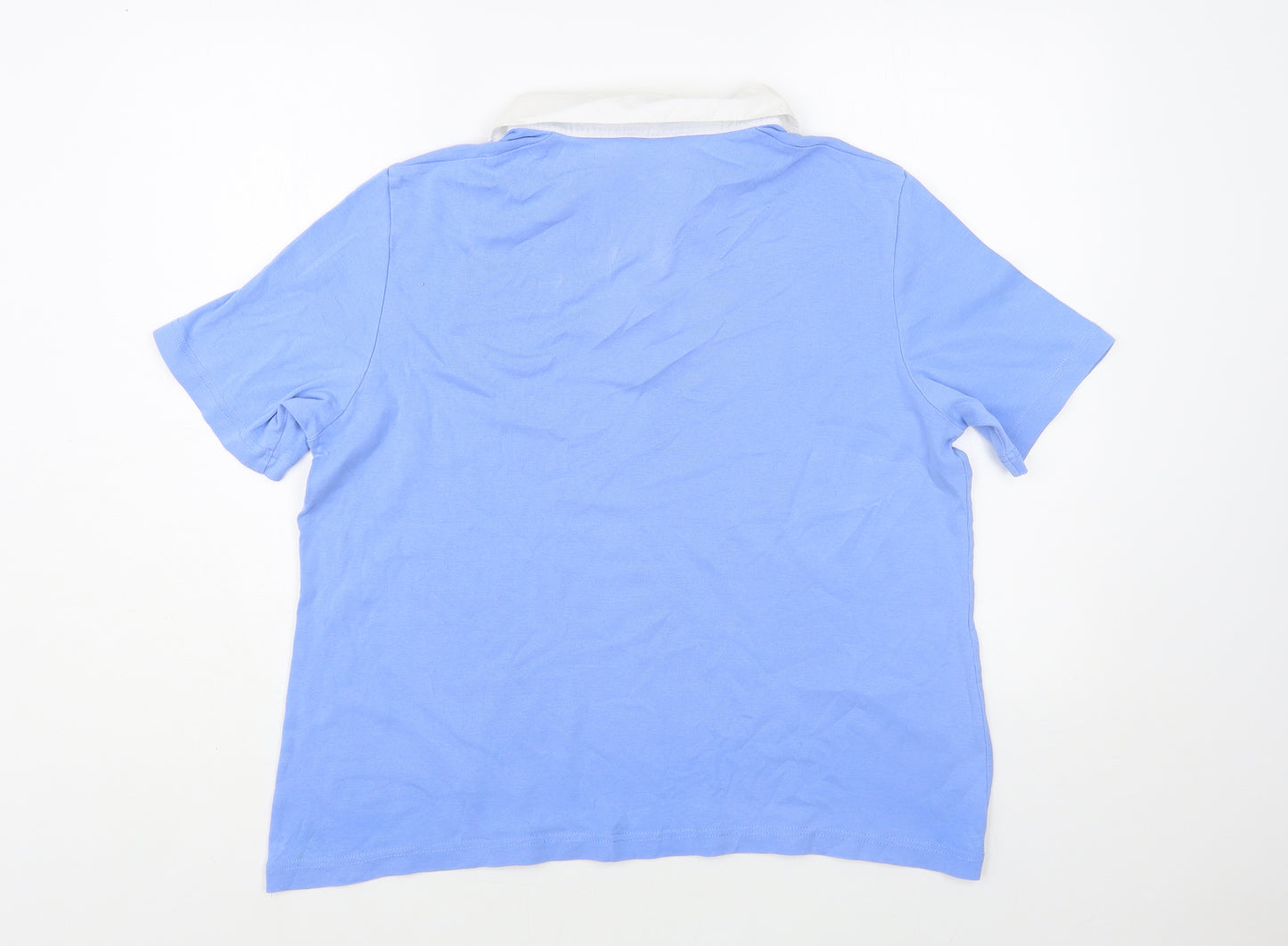 Gerry Weber Womens Blue Cotton Basic Polo Size L Collared