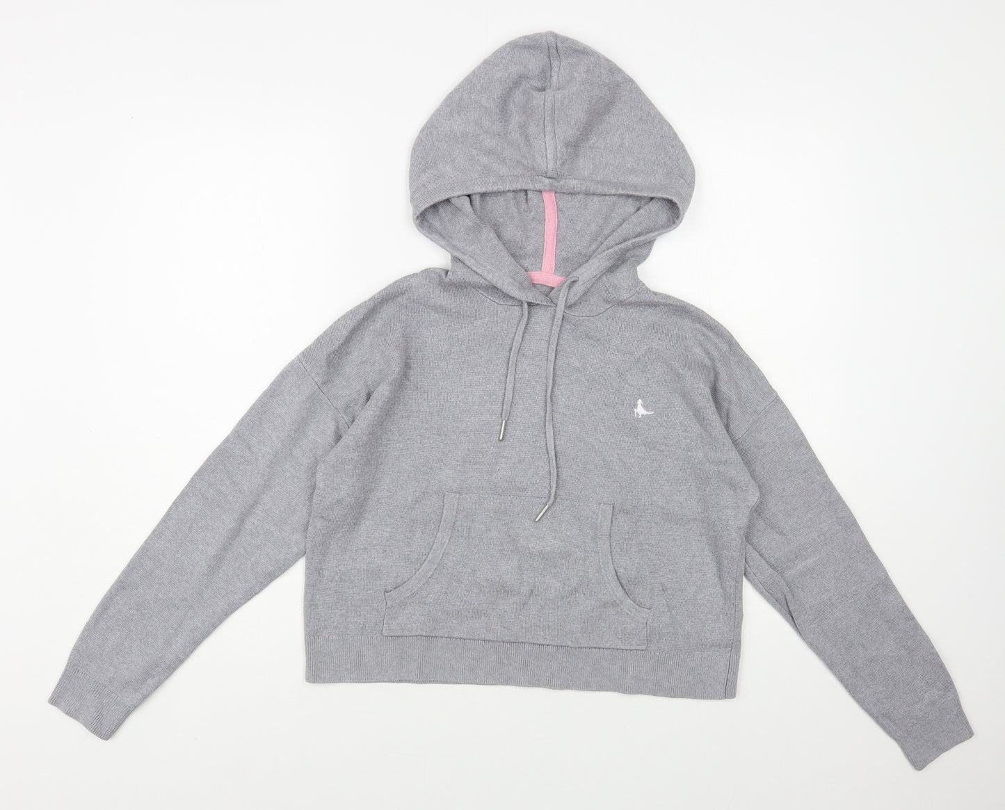 Jack Wills Womens Grey Viscose Pullover Hoodie Size 8 Pullover