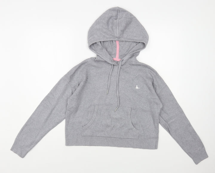 Jack Wills Womens Grey Viscose Pullover Hoodie Size 8 Pullover