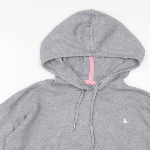 Jack Wills Womens Grey Viscose Pullover Hoodie Size 8 Pullover