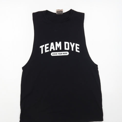 Doyoueven Mens Black Cotton T-Shirt Size L Crew Neck