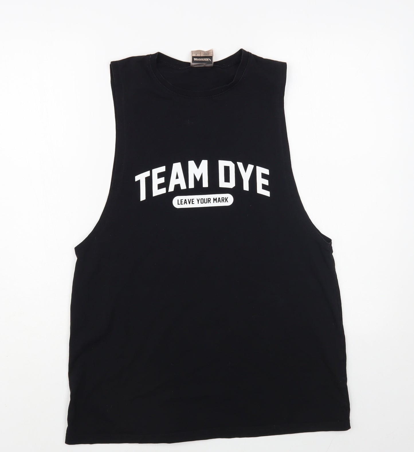 Doyoueven Mens Black Cotton T-Shirt Size L Crew Neck