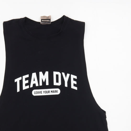 Doyoueven Mens Black Cotton T-Shirt Size L Crew Neck