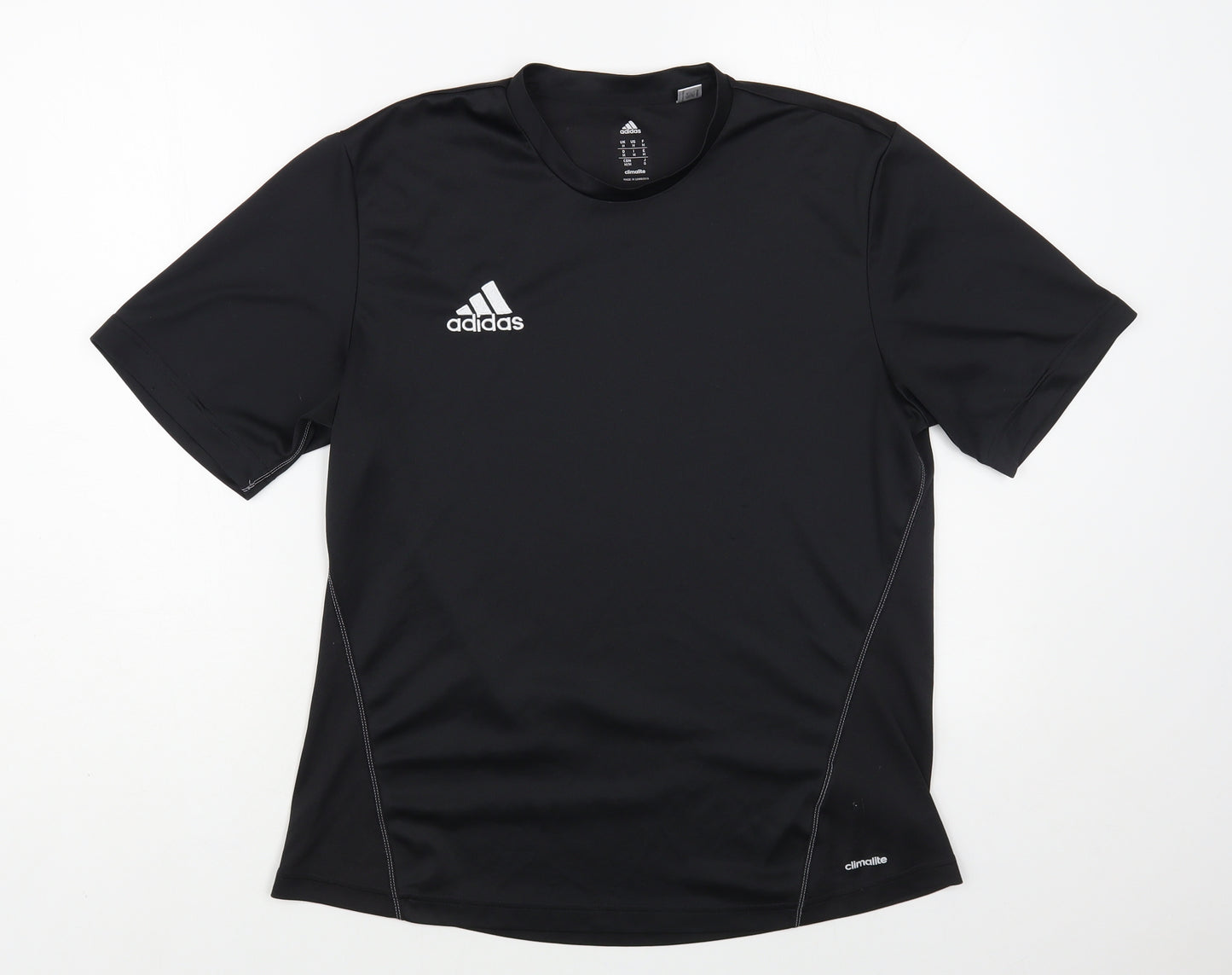 adidas Mens Black Polyester T-Shirt Size M Crew Neck