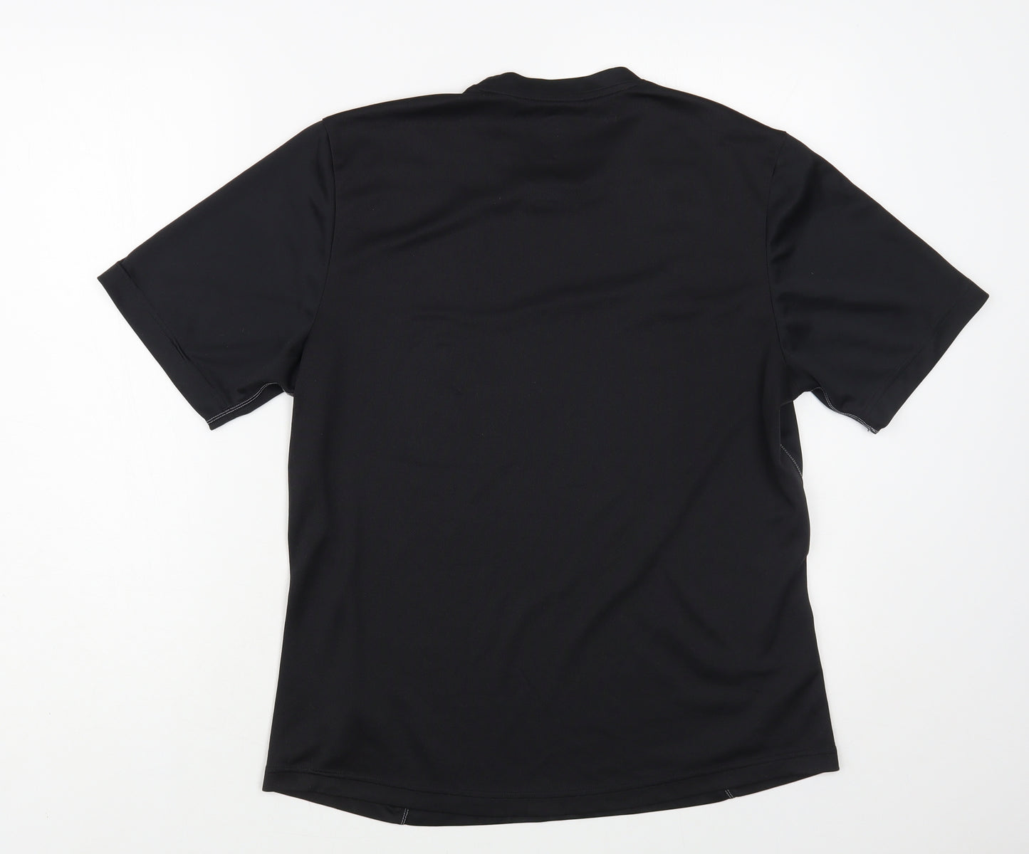 adidas Mens Black Polyester T-Shirt Size M Crew Neck