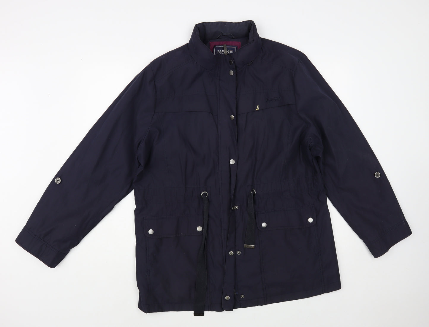 Maine New England Womens Blue Windbreaker Jacket Size 20 Zip