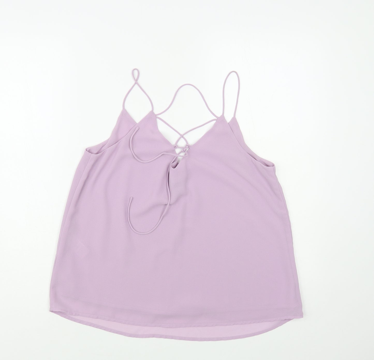 New Look Womens Purple Polyester Camisole Blouse Size 10 V-Neck