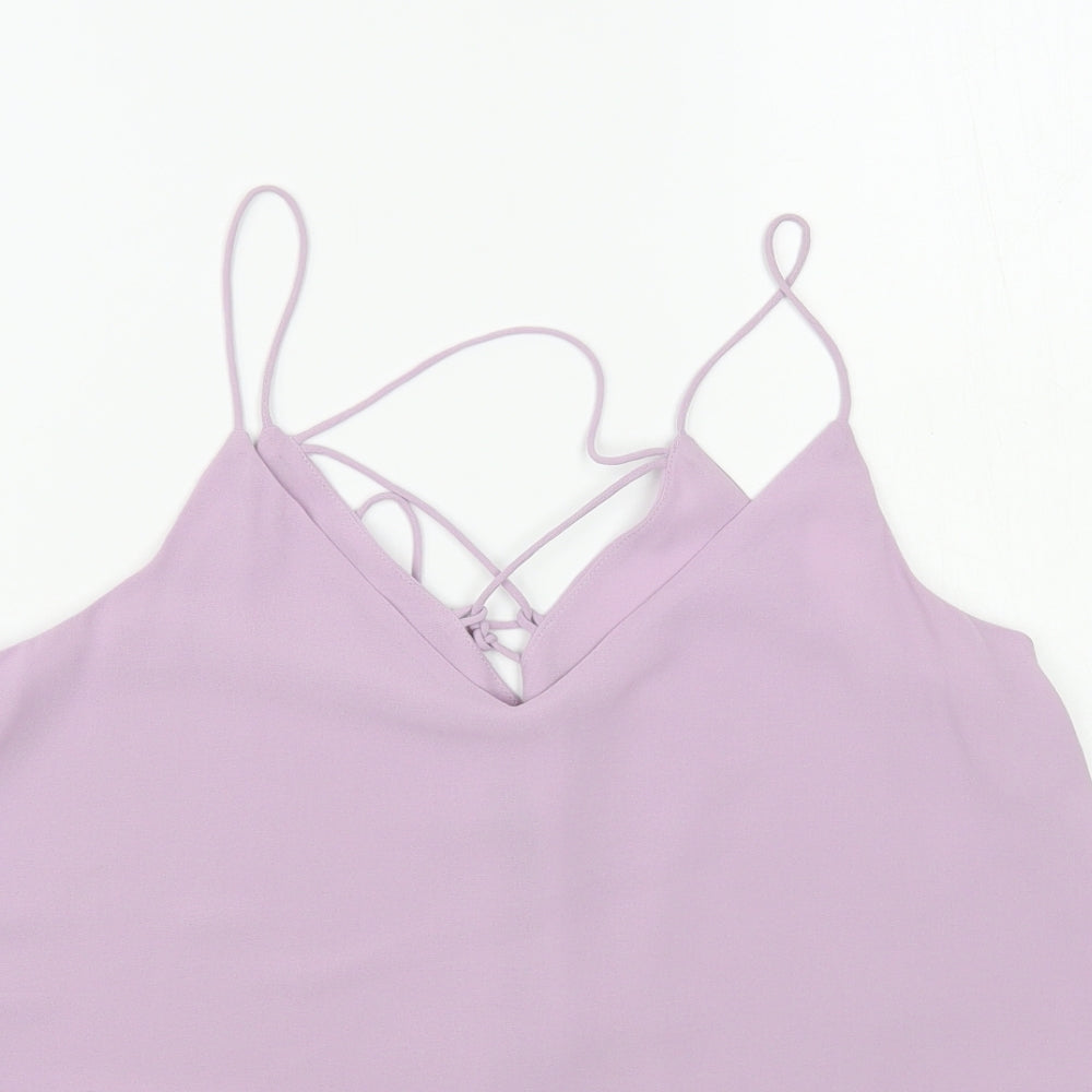 New Look Womens Purple Polyester Camisole Blouse Size 10 V-Neck