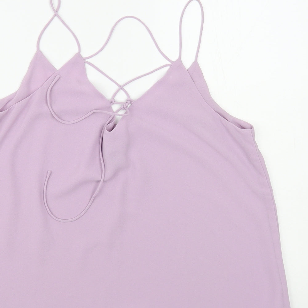 New Look Womens Purple Polyester Camisole Blouse Size 10 V-Neck