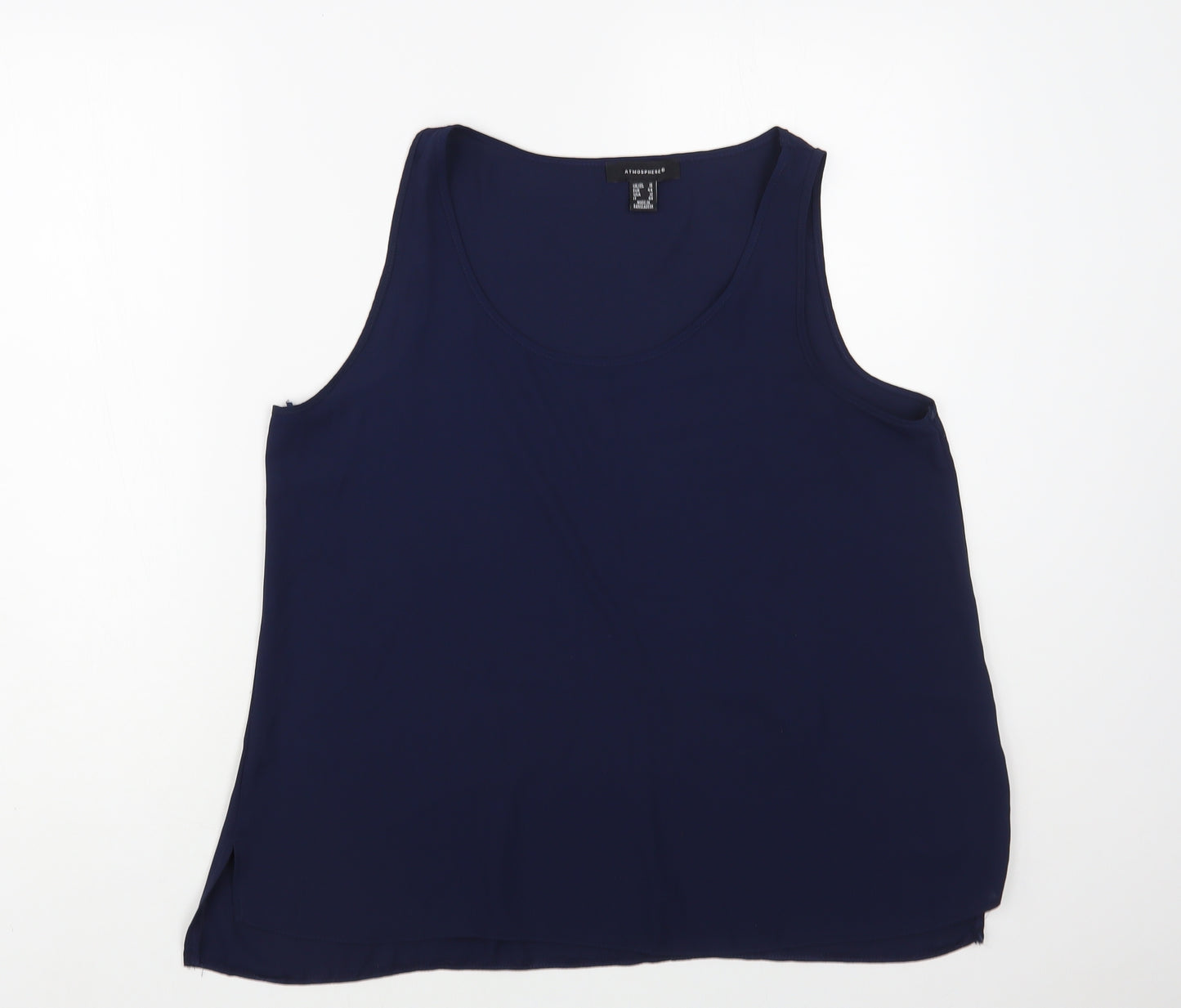 Atmosphere Womens Blue Polyester Basic Blouse Size 16 Boat Neck