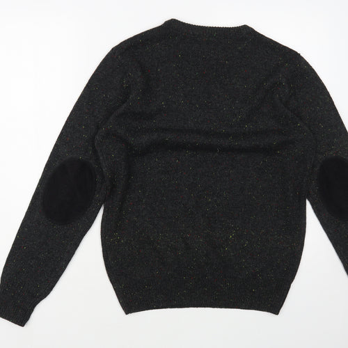 Cedar Wood State Mens Grey Crew Neck Acrylic Pullover Jumper Size M
