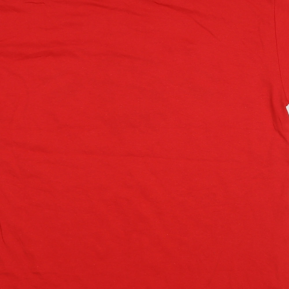 Gildan Mens Red Cotton T-Shirt Size M Crew Neck - Power Lifting