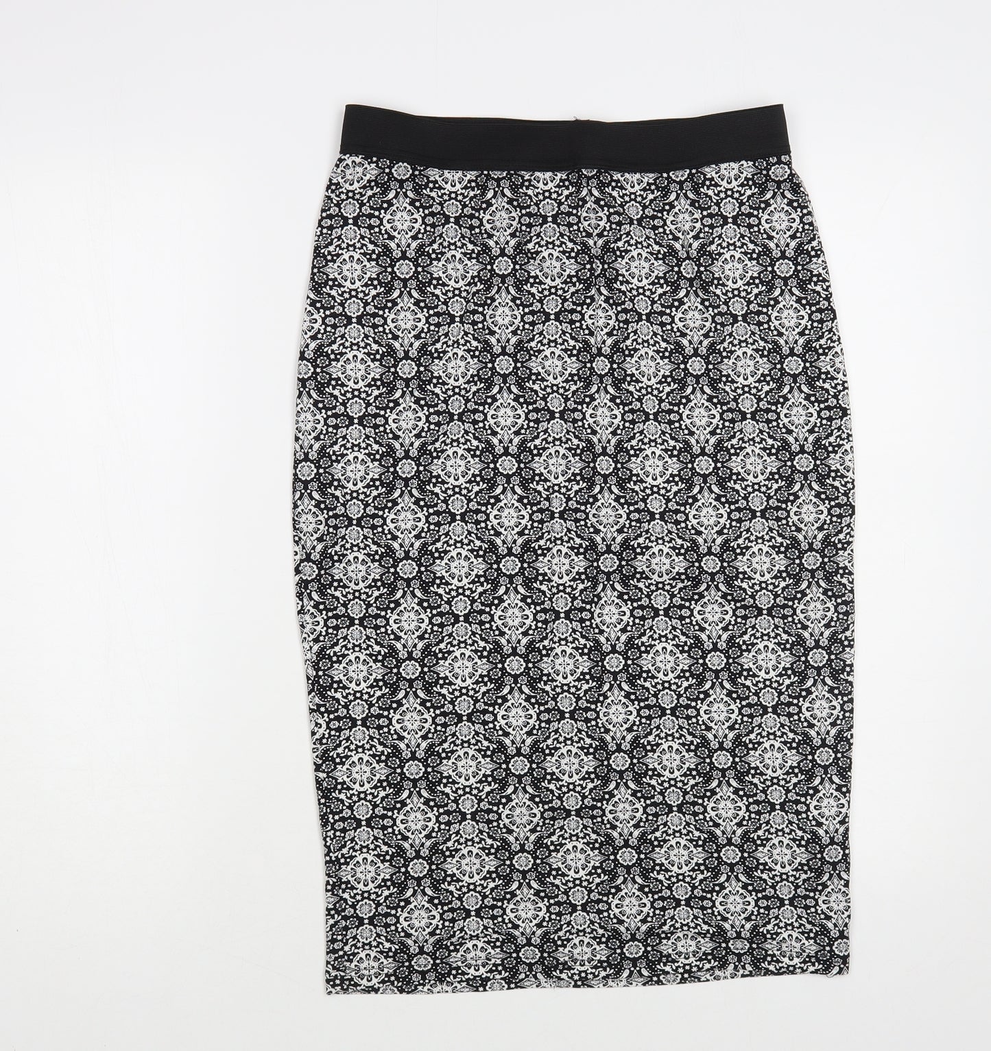 George Womens Black Geometric Viscose Straight & Pencil Skirt Size 12