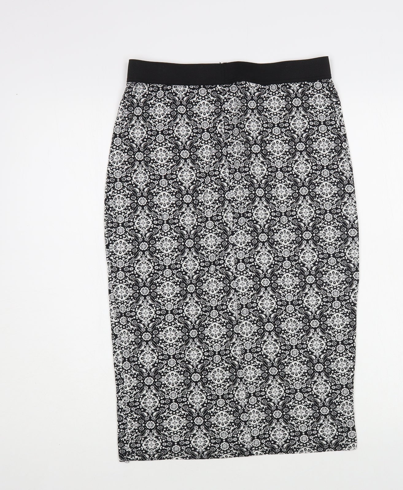 George Womens Black Geometric Viscose Straight & Pencil Skirt Size 12