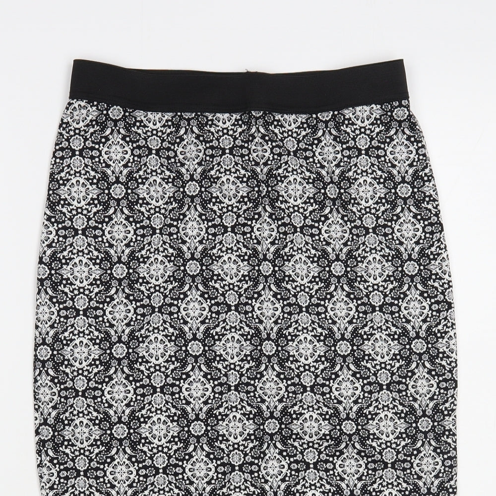 George Womens Black Geometric Viscose Straight & Pencil Skirt Size 12
