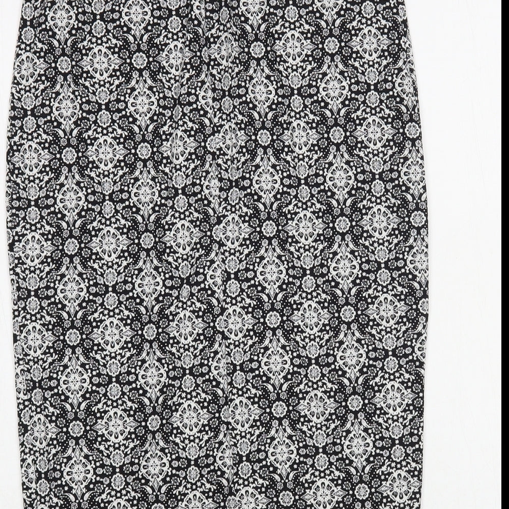 George Womens Black Geometric Viscose Straight & Pencil Skirt Size 12