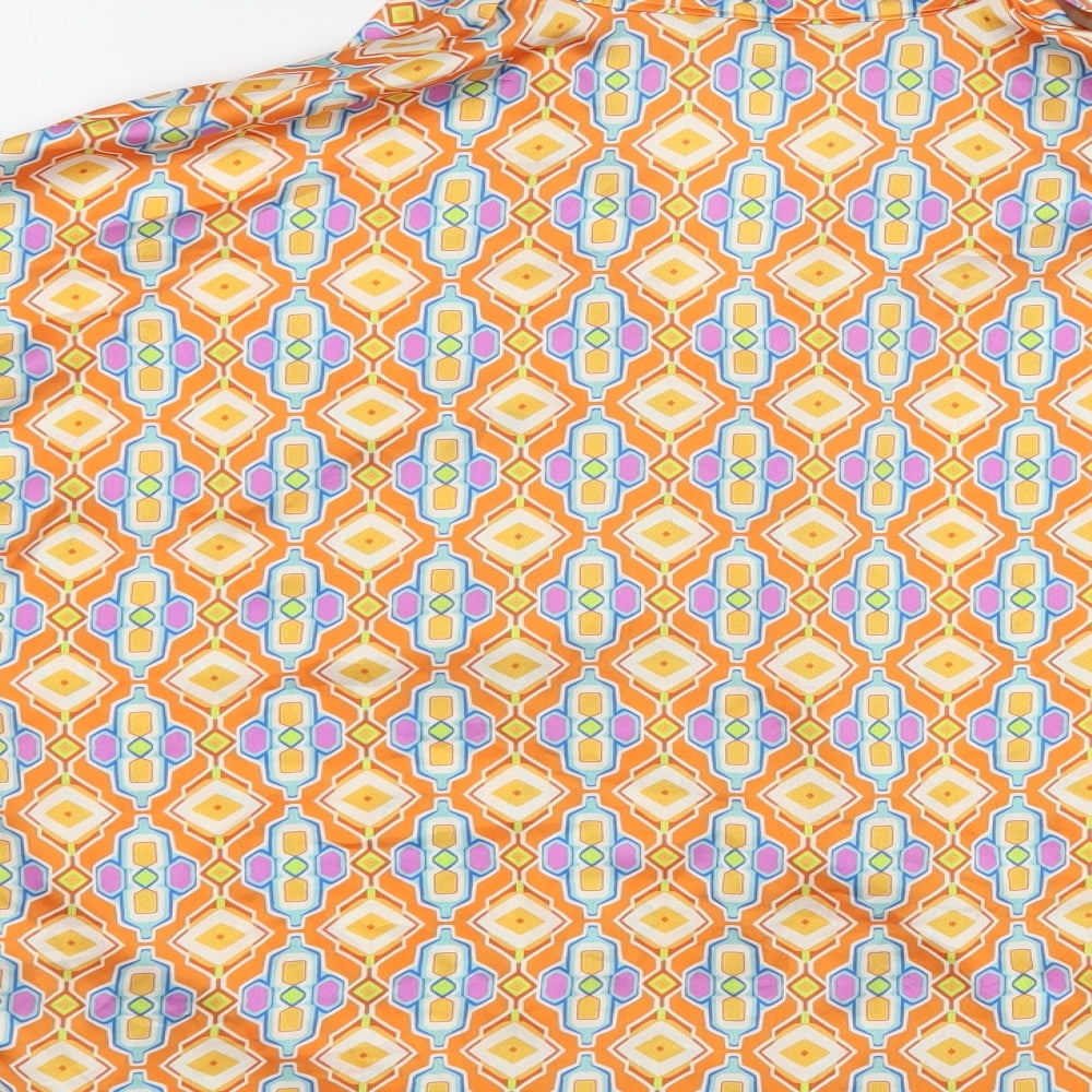 Miss One Womens Multicoloured Geometric Polyester Basic Blouse Size M Collared
